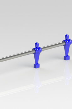 Asta esterna 3 ometti blu piede quadro